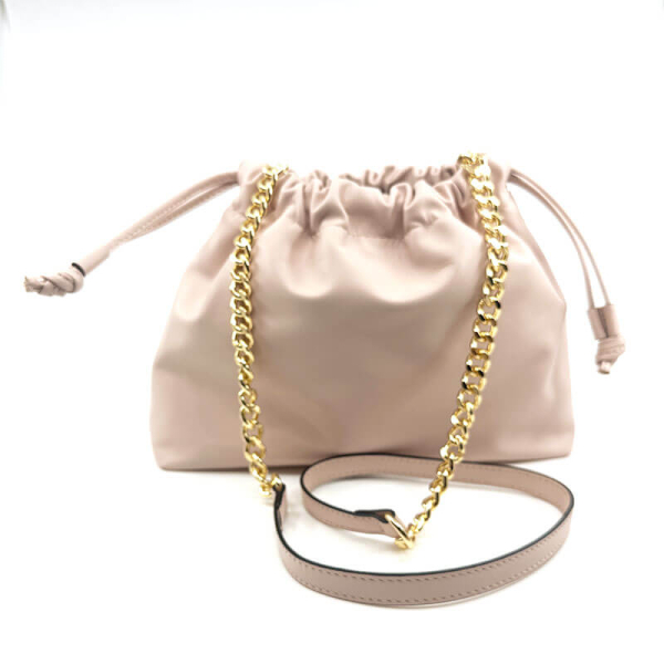 Clutch Leder Mag rosa mit Knoten, detail